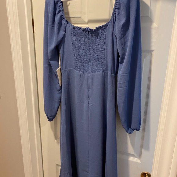 French Blue Long Sleeve Midi Dress - NWT - Picture 3 of 4
